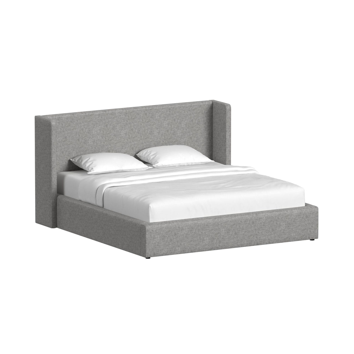Angeline - King Upholstered Footboard, Siderails - Grey Fabric W/ 13 Slats