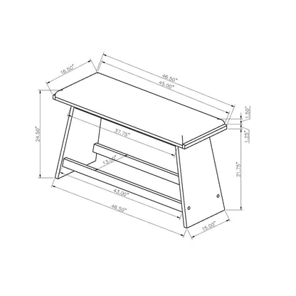 Jasmine - Bar Bench - Gray
