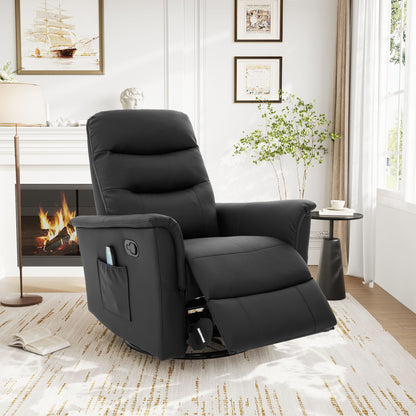 Manual Recliner Chair With 8 Point Massage And Swivel Function