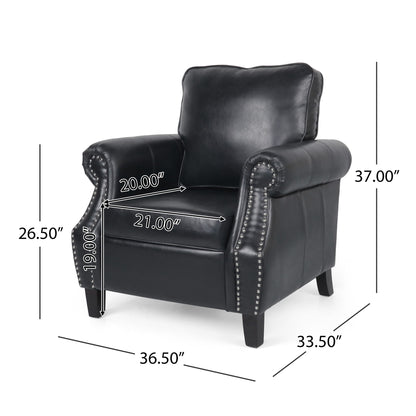 Contemporary Club Chair With Nailhead Trim And Rolled Armrests