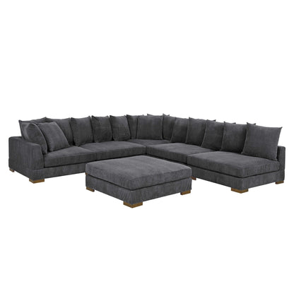 Large Seating Modular Sleeper Sectional - Dark Gray