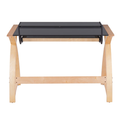 Bentley - Mid-Century Modern Office Desk - Natural / Black