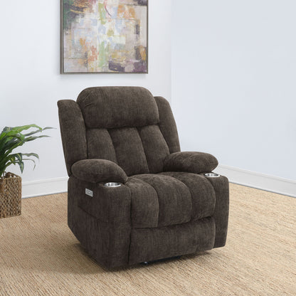 Beca - Upholstered Power Lift Recliner With Cupholders And USB Charging