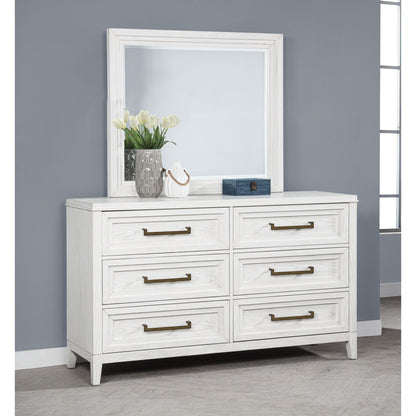 6 Drawer Dresser & Mirror - White