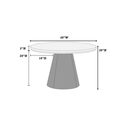 5 Piece Round Dining Set With Upholstered Chairs - Black / White