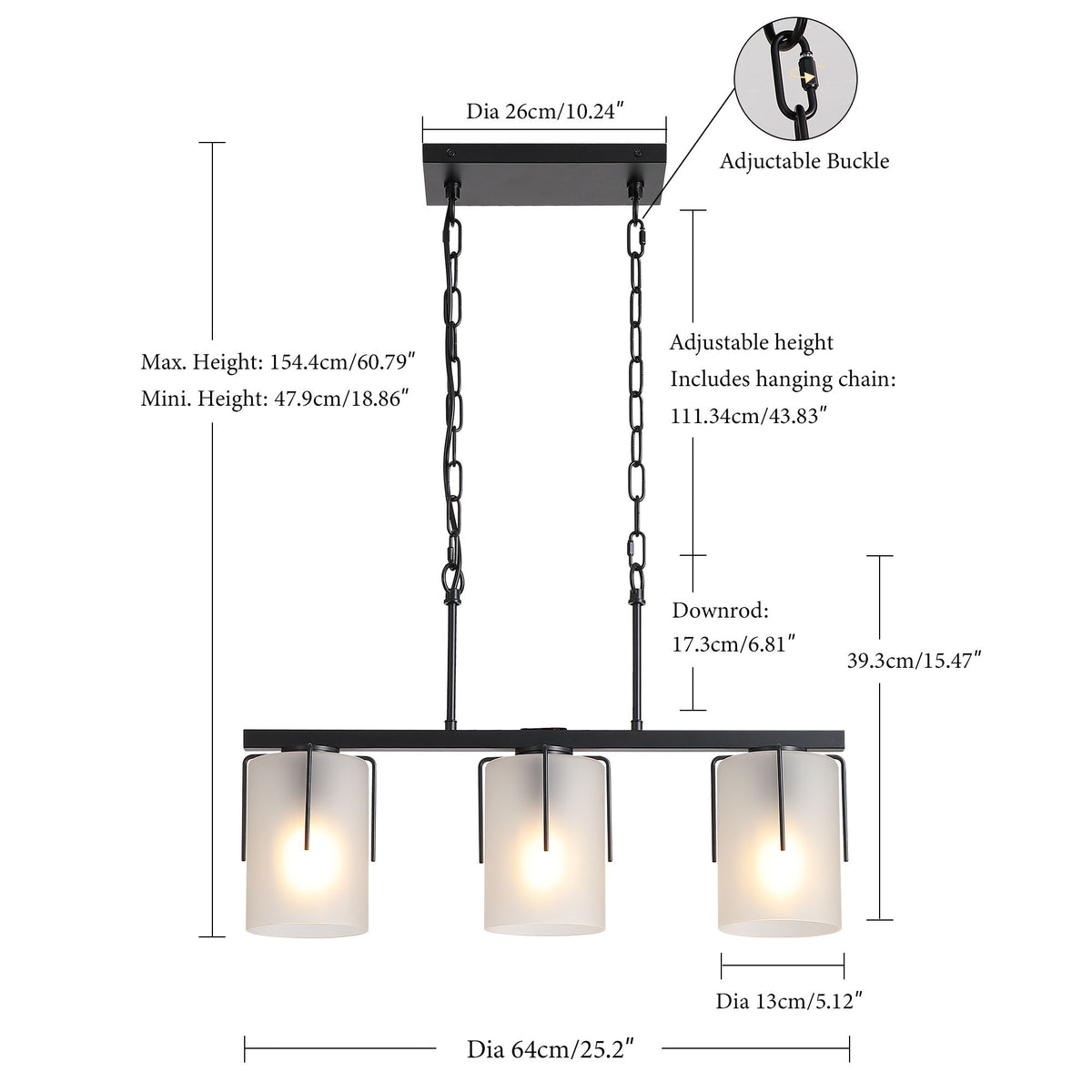 Adjustable Cylindrical Pendant Light