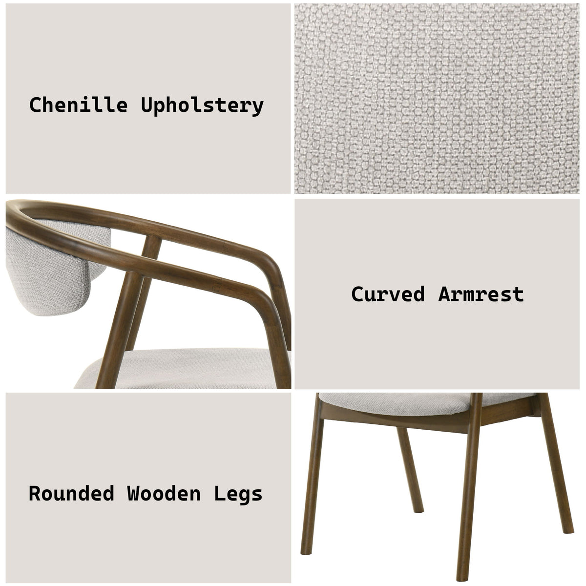 Delina - Side Chair - Gray / Walnut