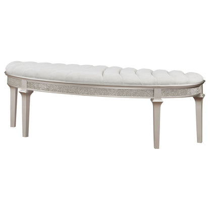 Colwood - Upholstered Curved With Channel Tufting And Slender Tapered Legs - Silver Gray