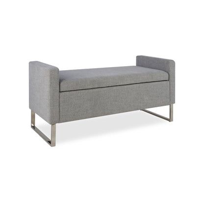 Upholstered Ottoman Bench With Storage - Dark Gray