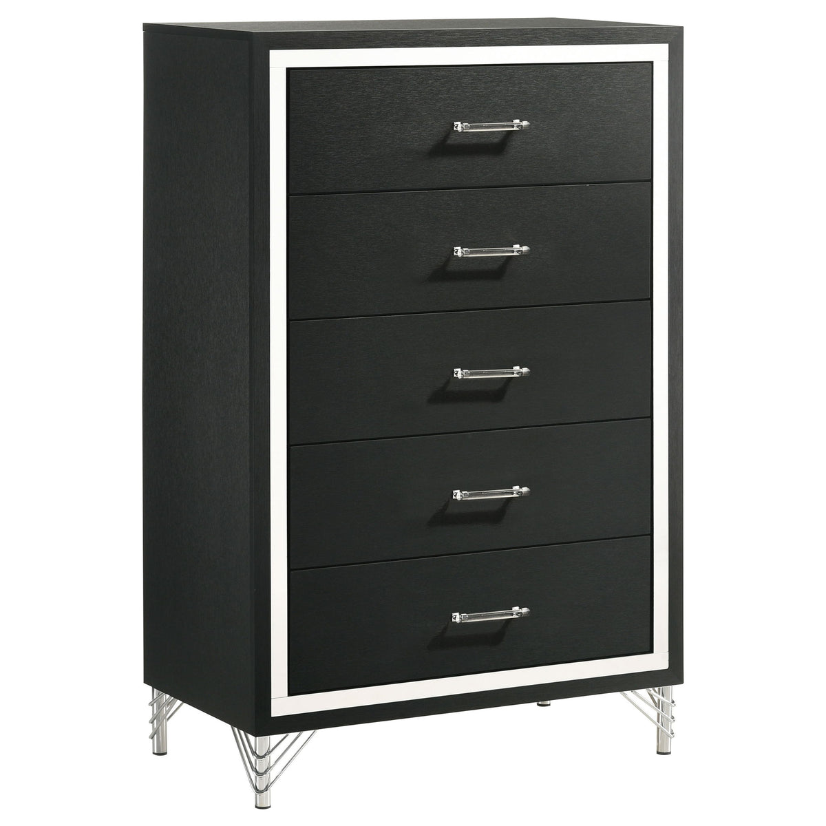 Malcolm - 5 Drawer Bedroom Chest - Black