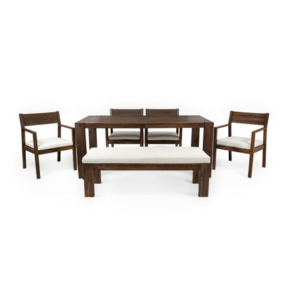 Outdoor Dining Set Rectangular Table With Umbrella Hole